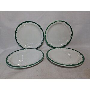 VTG Set of 4 Shenango China Crest Green Wave 6.25" Dessert Salad Plate Resturant